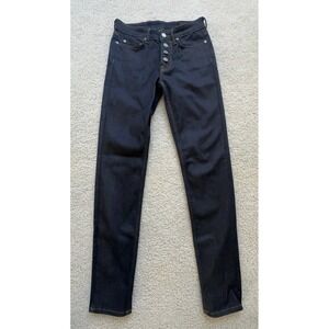 All Saints Button Mast Fit Low Rise Jeans W25 Womens Dark Wash Blue